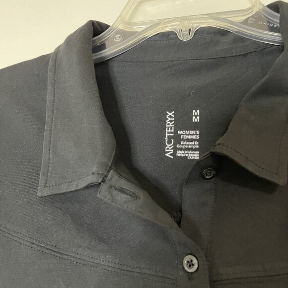 ARC'TERYX relaxed fit black short sleeve womens polo size medium - Picture 2 of 5